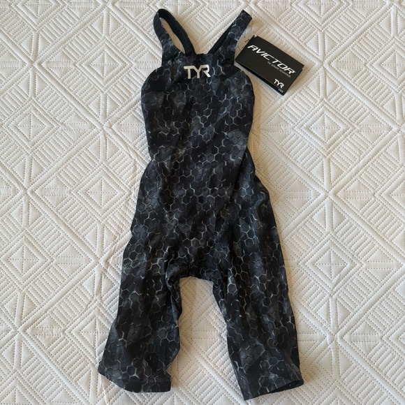 TYR Avictor Super Nova Open Back Tech Swimsuit Black and Gray Size 28, 29 - Picture 11 of 14